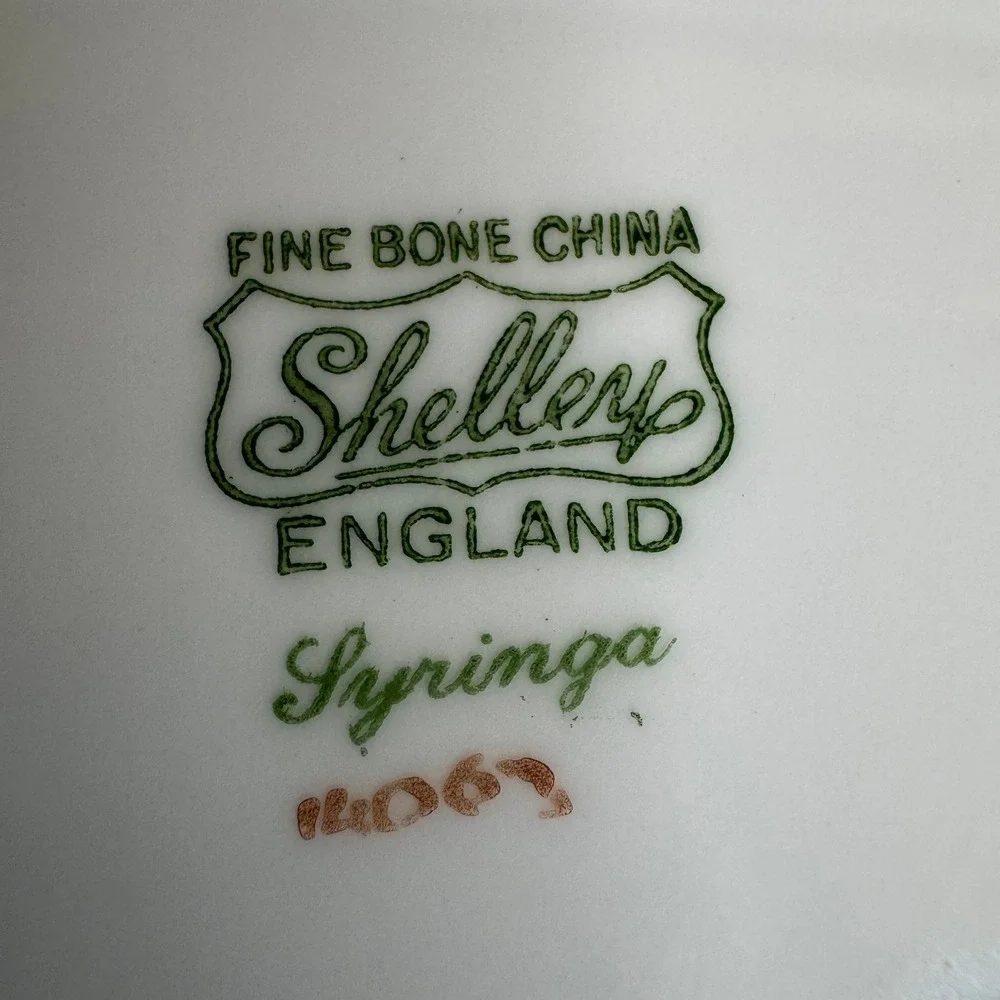 Shelley‎ England Syringa 14063 Fine Bone China Salad Plate White Floral 8 inch